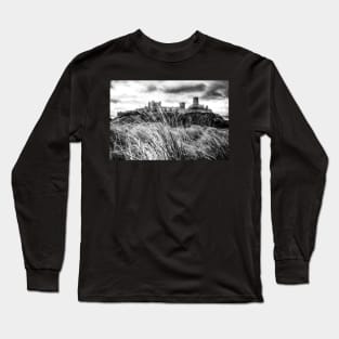 Bamburgh Castle, Northumberland, UK Black And White Long Sleeve T-Shirt